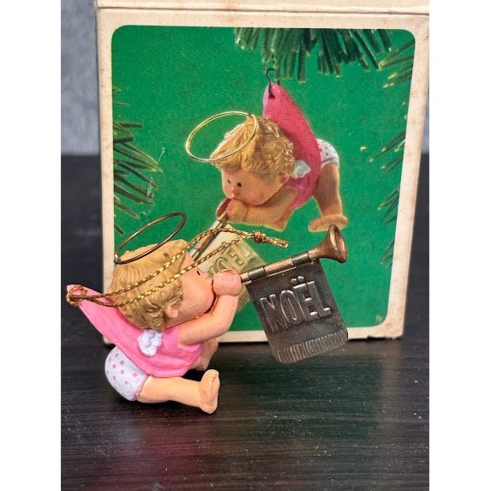 Vintage Hallmark Keepsake Ornament Lot 3 1980s Rainbow Musical Angels Cherubs - Picture 7 of 9